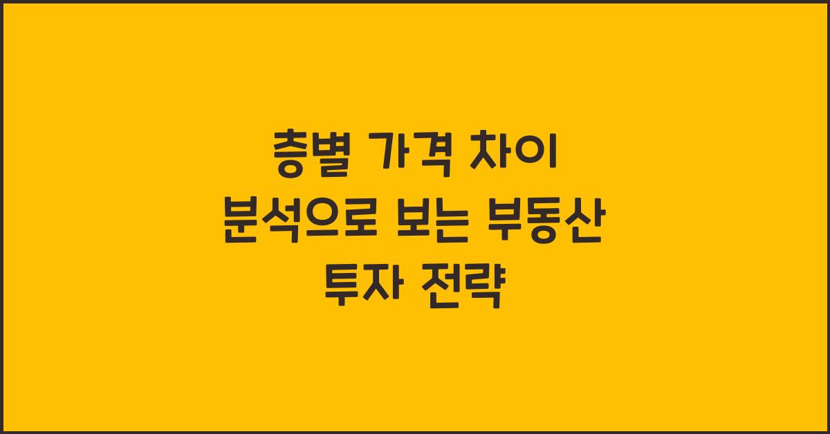 층별 가격 차이 분석