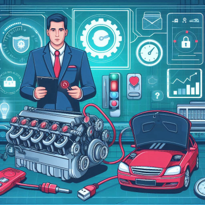 엔지니어가 디지털 인터페이스를 통해 차량을 조작하는 모습입니다.