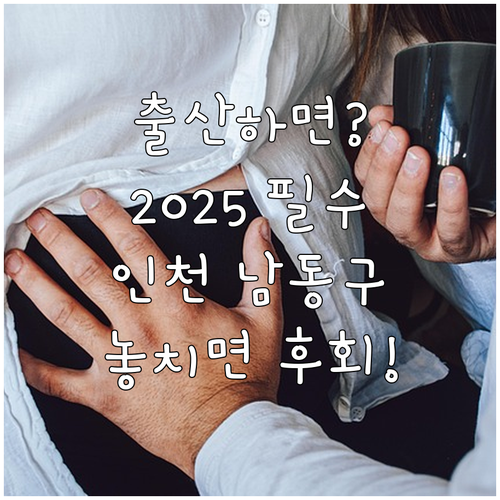 출산했다면 2025 인천 남동구 산모..