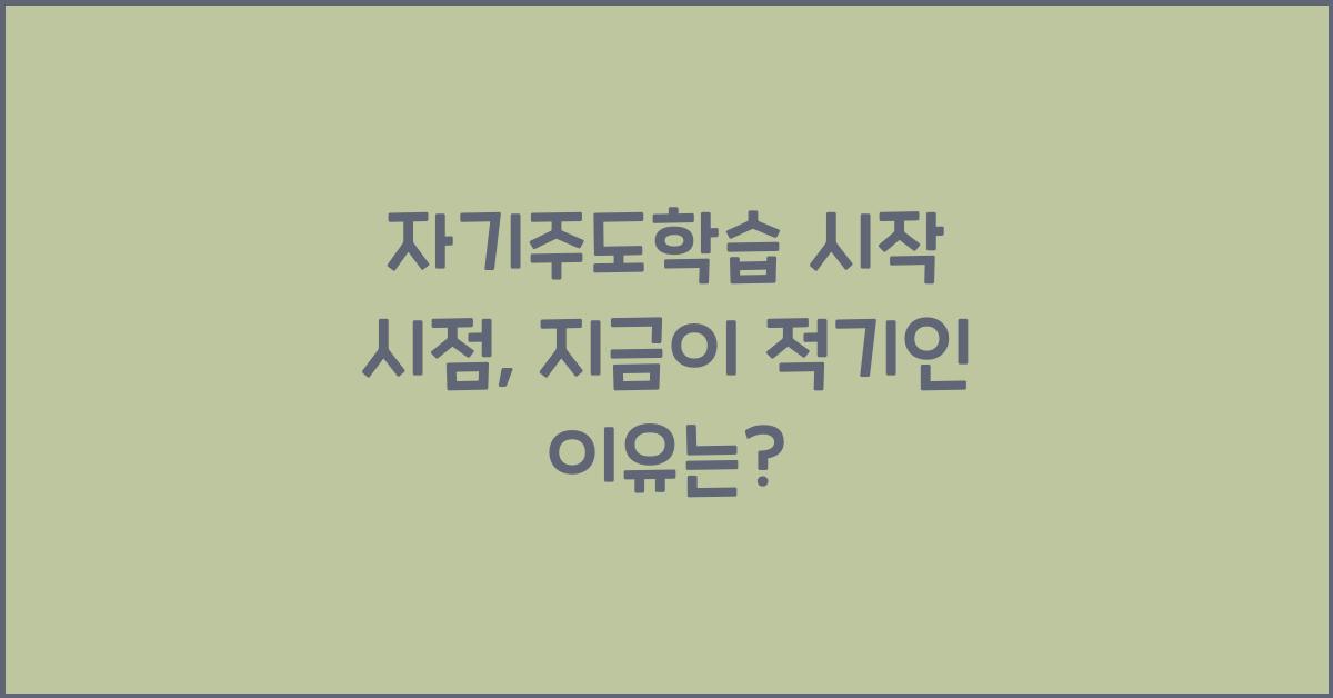 자기주도학습 시작 시점