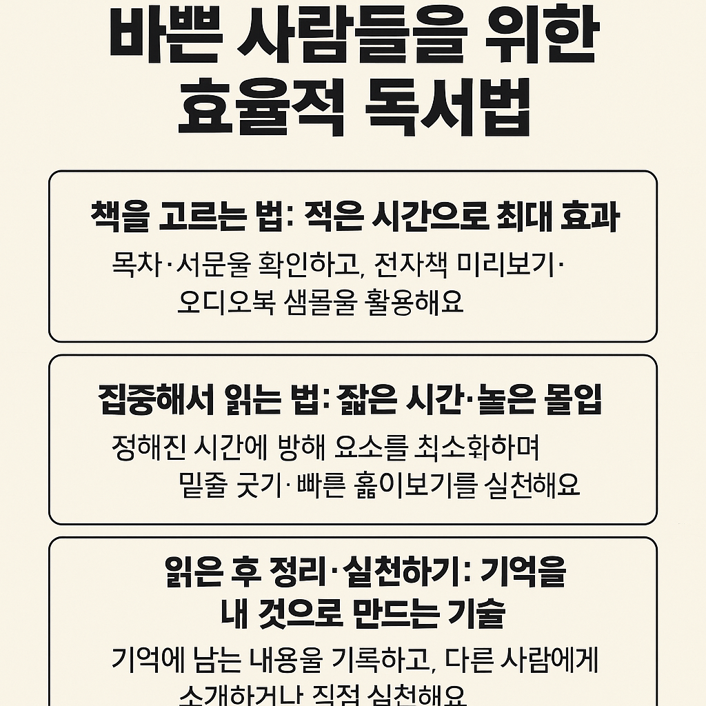 바쁜 사람들을 위한 효율적 독서법