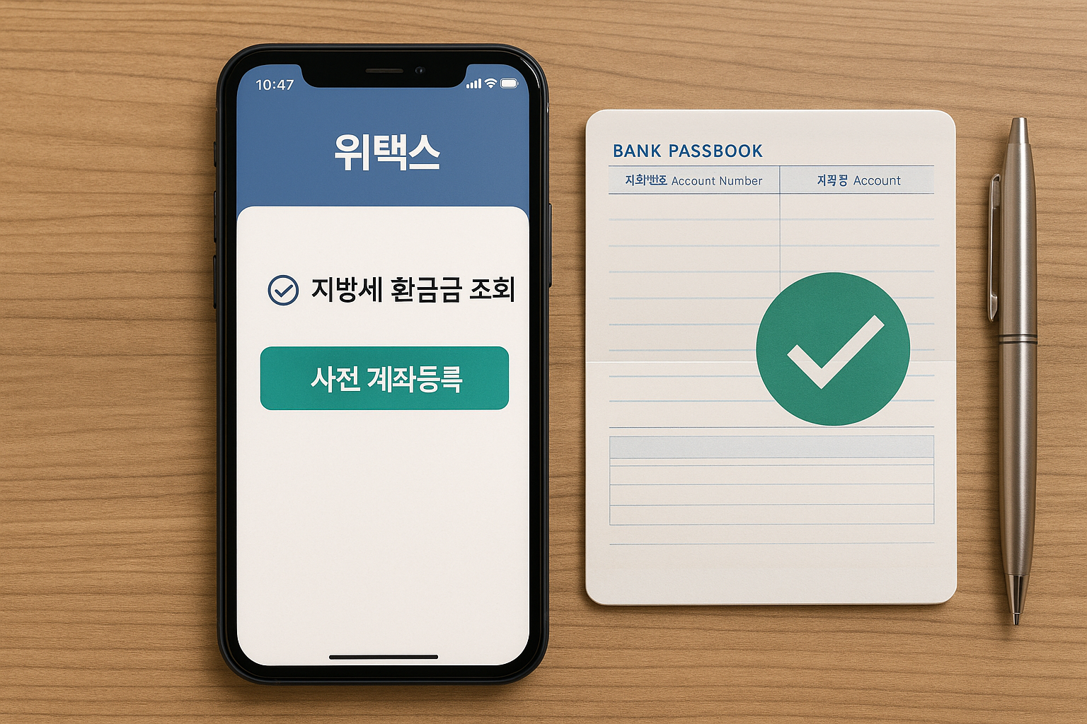 위택스 지방세 환급 조회와 사전 계좌등록 개념 이미지