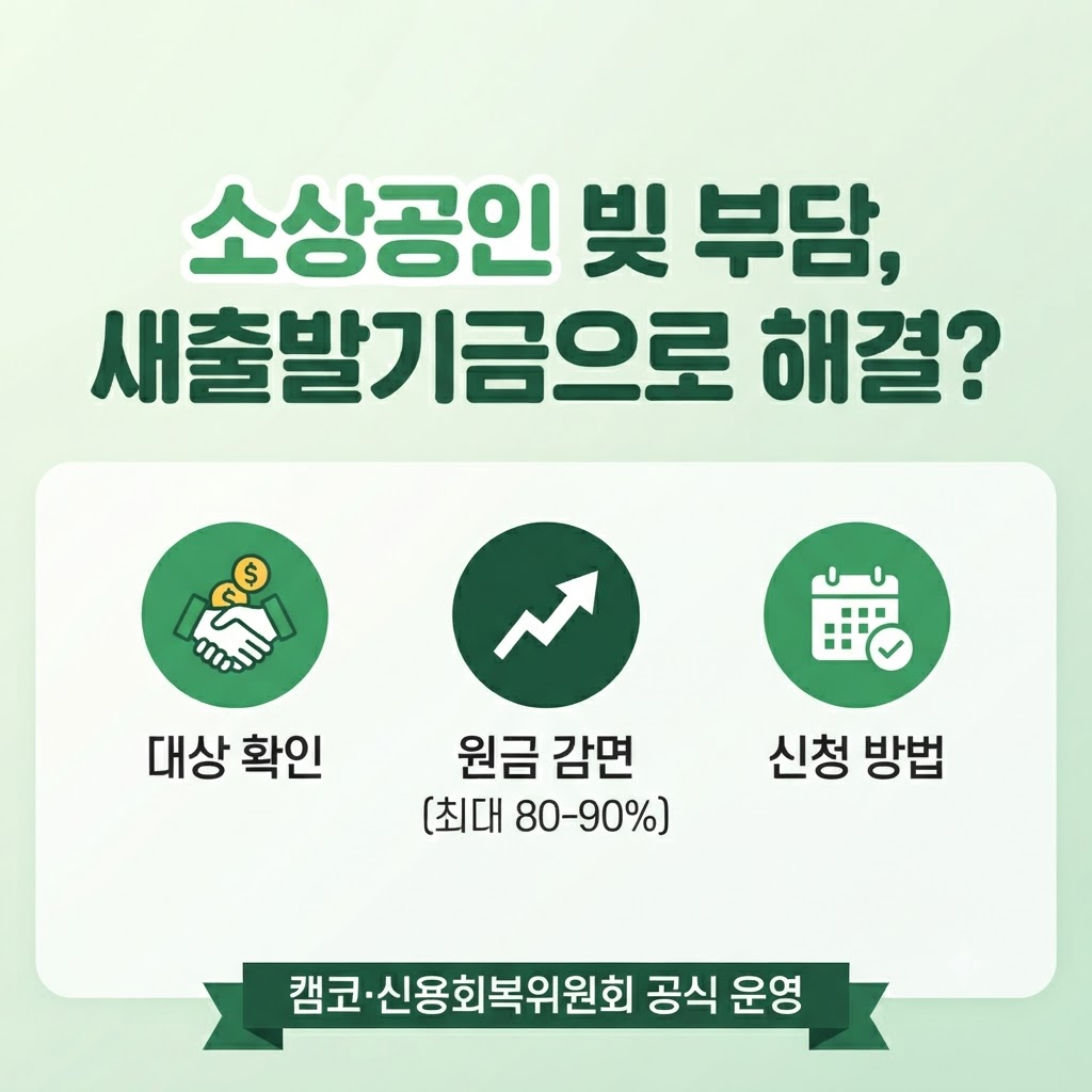 새출발기금 2026, 빚 갚기 막막한 자영업자라면? 원금 최대 90% 감면 대상·신청조건 총정리 관련사진