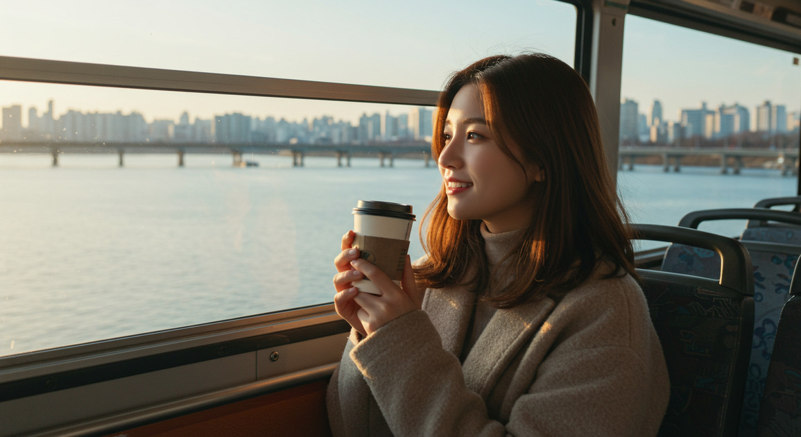 뚝섬·압구정·잠실 한강버스타는 여성 이미지