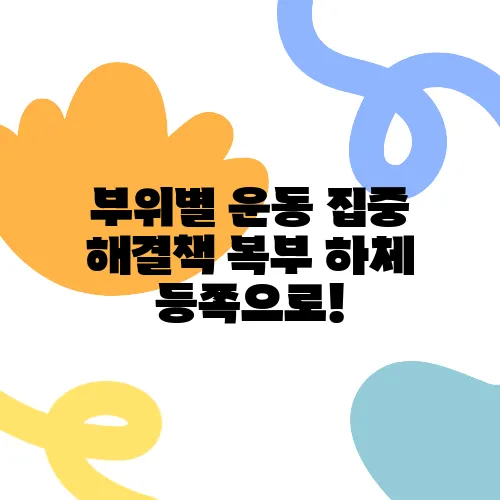 부위별 운동 집중 해결책 복부 하체 등쪽으로!