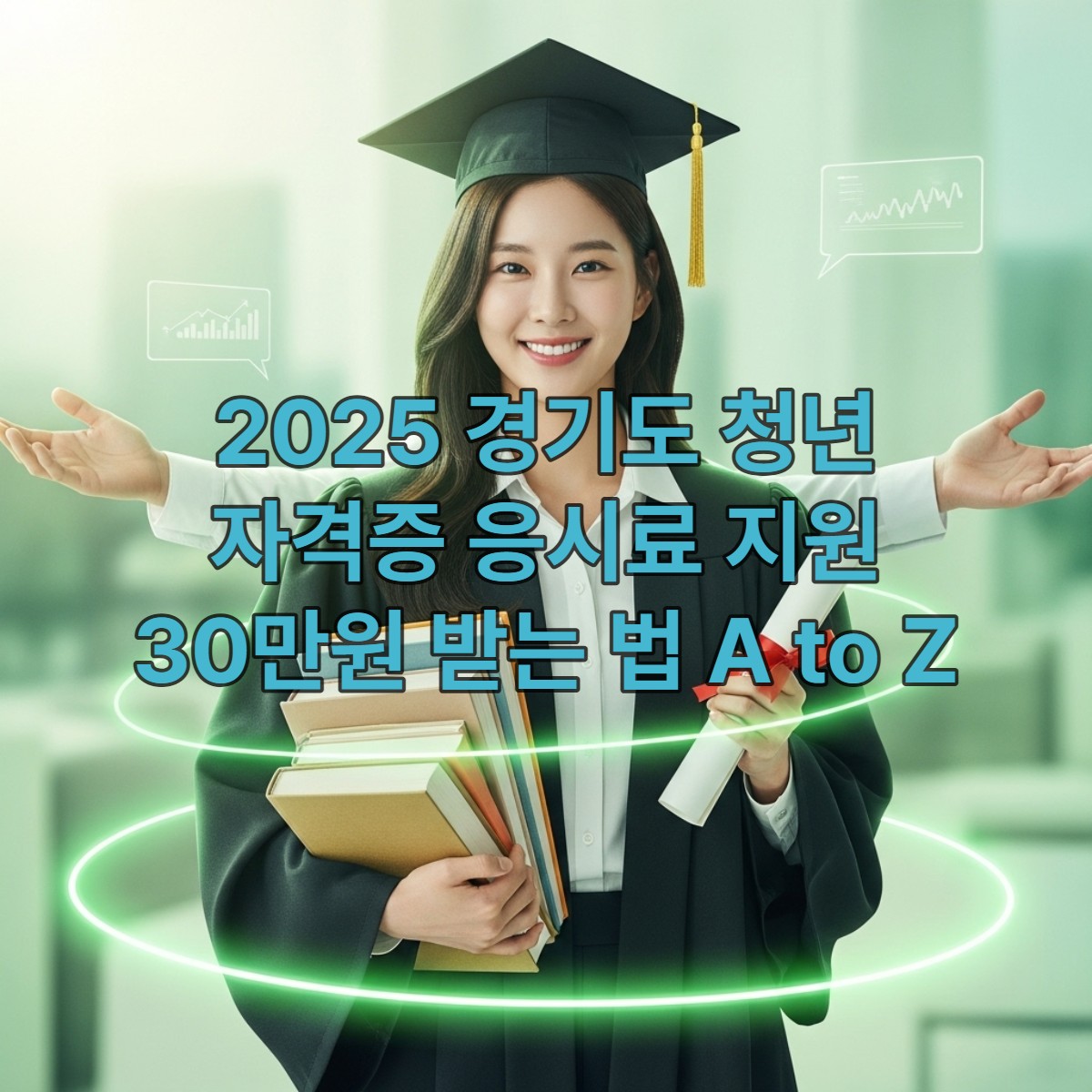 경기도 청년 자격증 응시료 지원 대상 요건을 보여주는 깔끔한 인포그래픽, 경기도 거주, 만 19-39세, 시험 응시일 기준 미취업 상태를 나타냅니다.