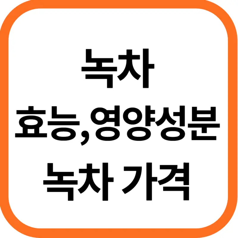 녹차 효능 및 영양성분&#44; 가격