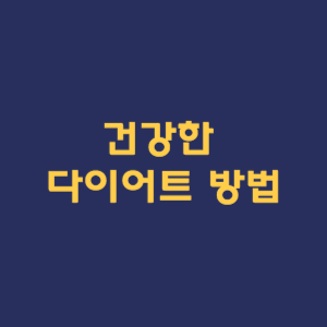 건강한 다이어트 방법