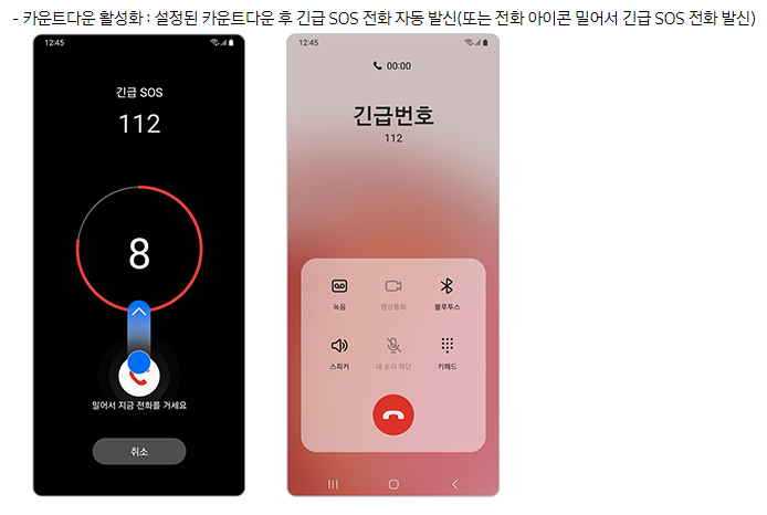 긴급 SOS 카운트다운 발신