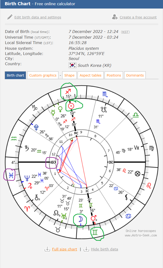 calculated birth chart