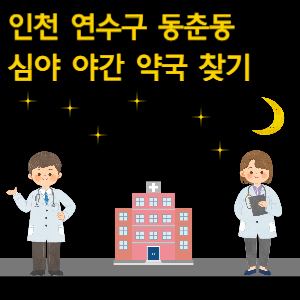 인천 연수구 동춘동 심야 야간 약국 찾기