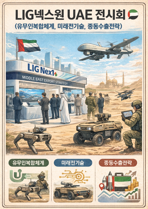 LIG넥스원 UAE 전시회 (유무인복합체계, 미래전기술, 중동수출전략)