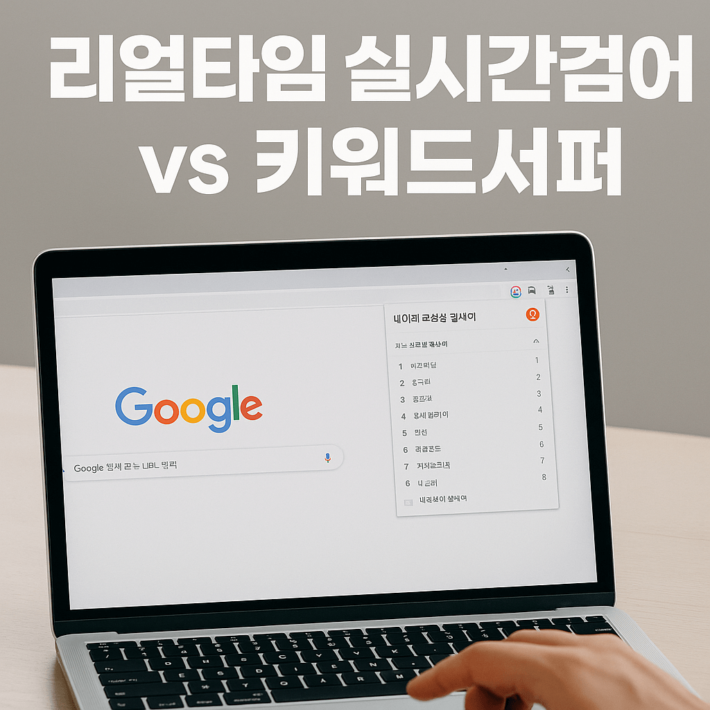 리얼타임 실시간 검색어 vs 키워드서퍼