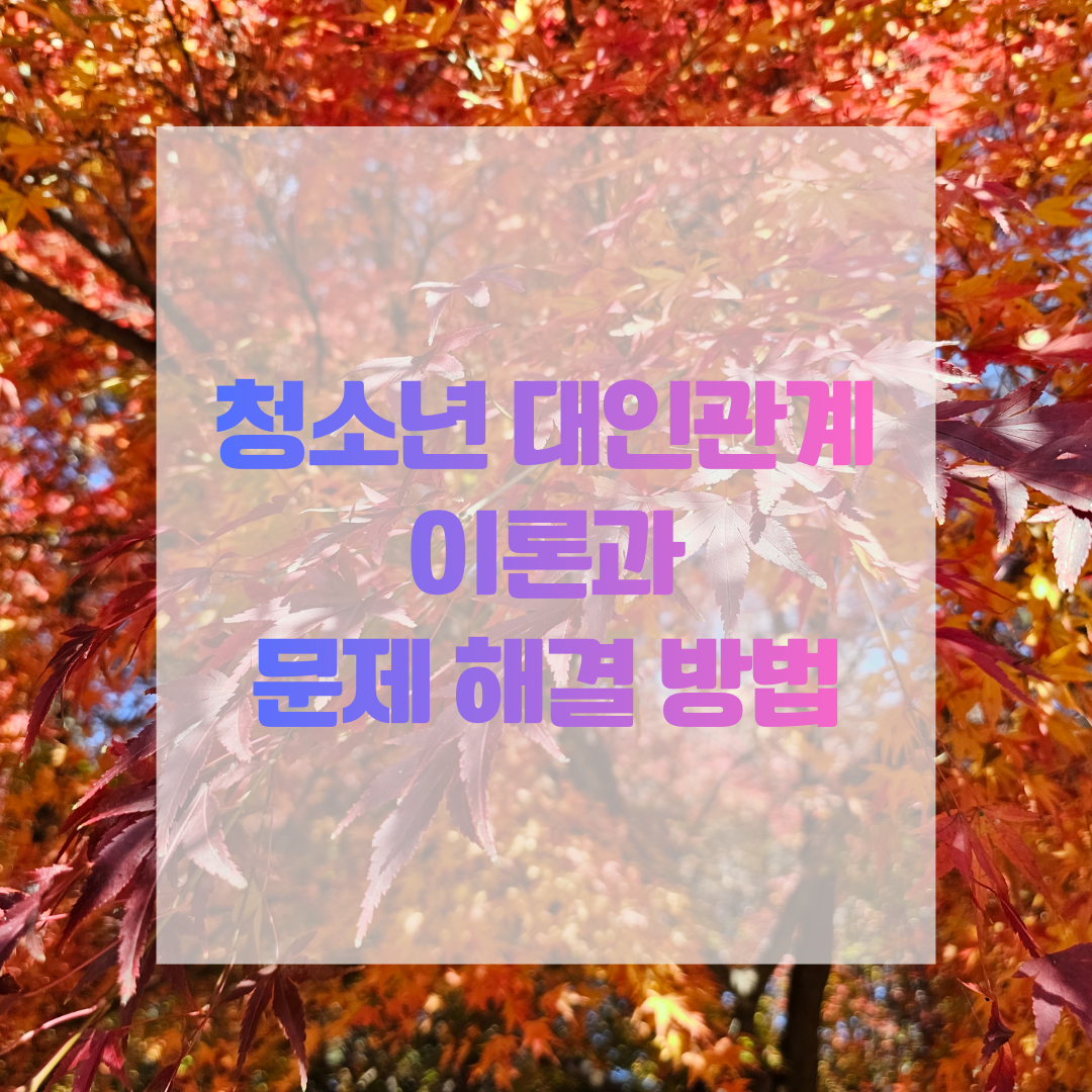 청소년 대인관계 이론과 문제 해결 방법