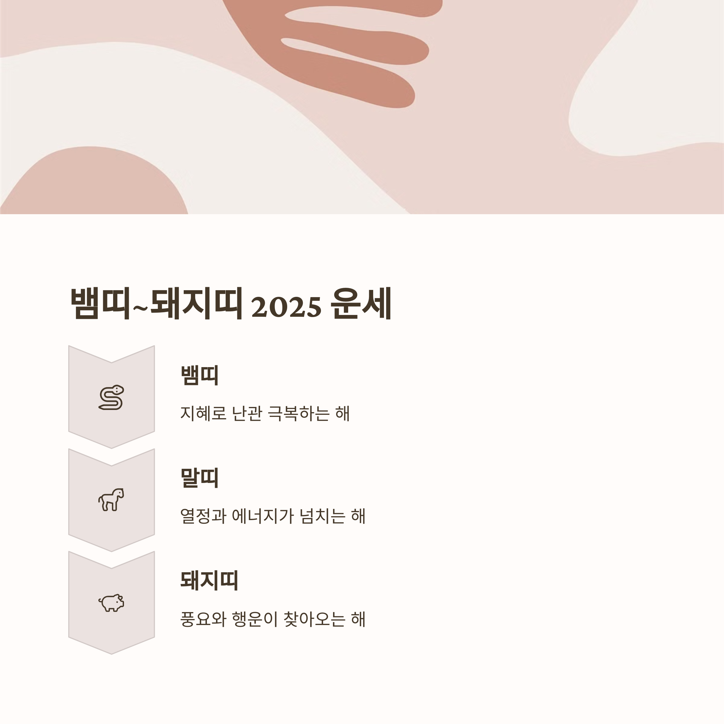 뱀띠~돼지띠 2025 운세