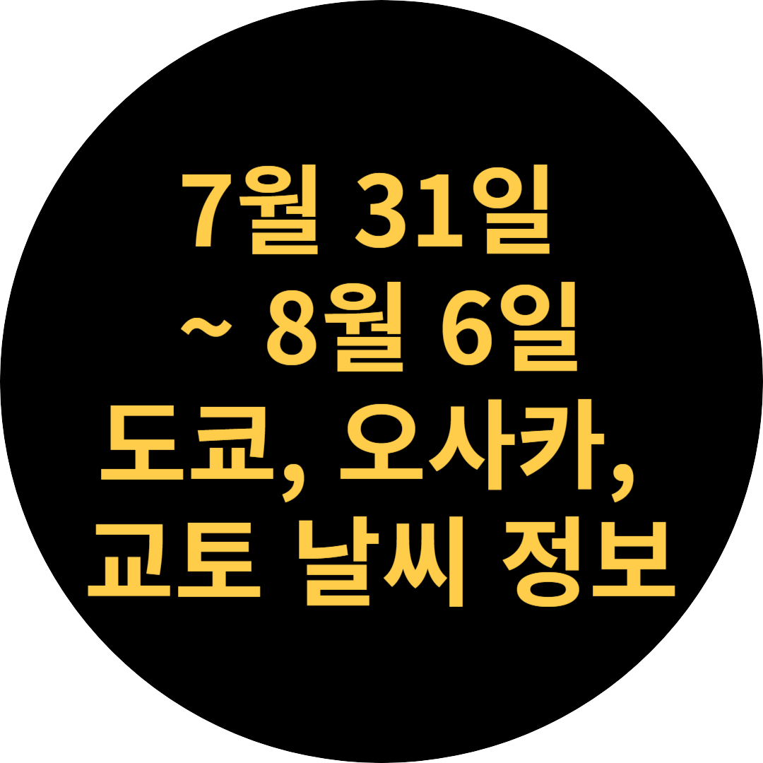 도쿄, 오사카, 교토 날씨 정보
