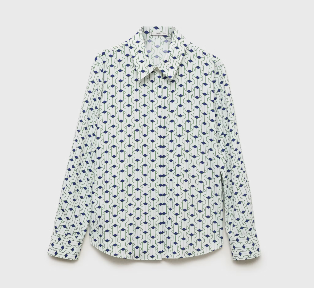 {셔츠} 마리와 별난 아빠들 113회 :: 정애리(엄기분) / 망고 MANGO 기하학 프린트 셔츠 블라우스