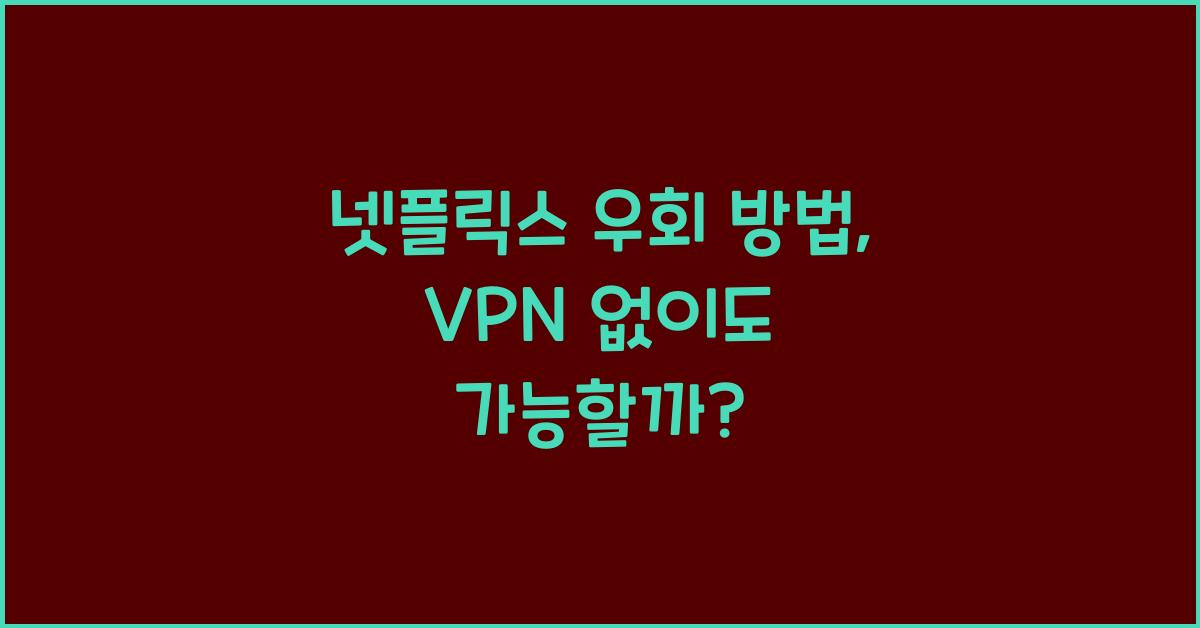 넷플릭스 우회
