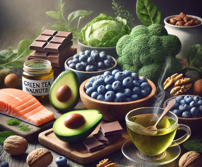 저속노화 실천법 최신 정보 가이드 썸네일 - 저속노화 관련 음식이 있는 이미지