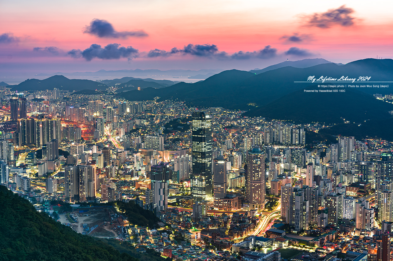 부산 황령산 야경 도시 불빛