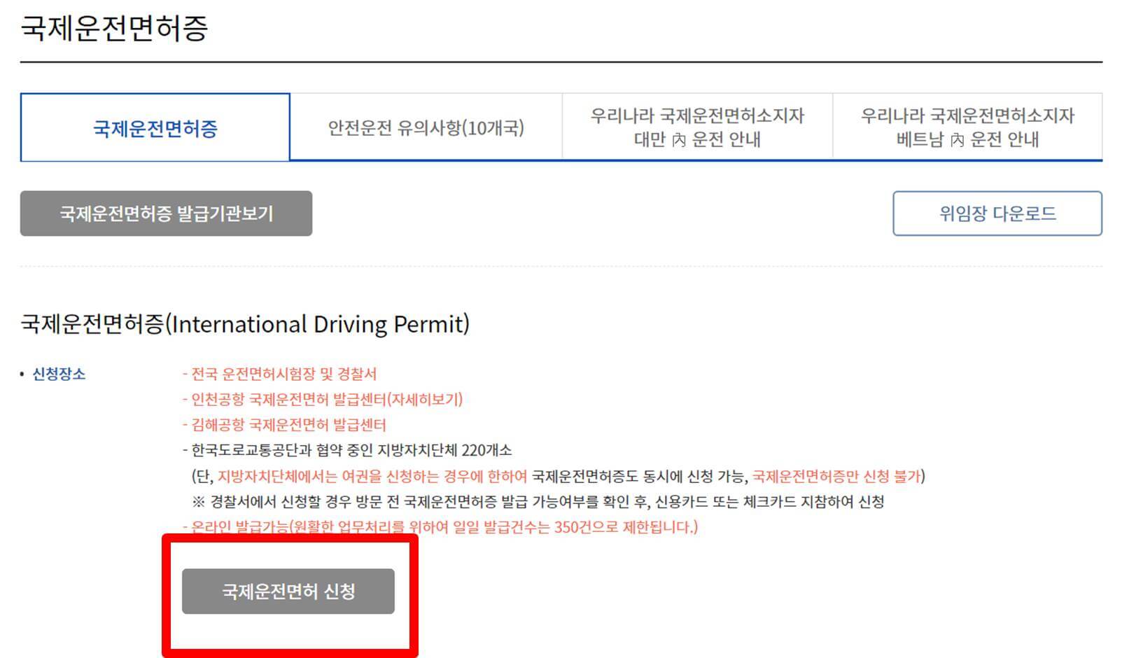 국제운전면허증 발급 방법