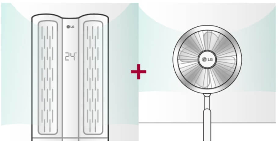 여름철 에어컨 전기세 절약방법-에어컨과 선풍기 같이 사용하기