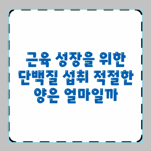 근육 성장을 위한 단백질 섭취 적절한 양은 얼마일까