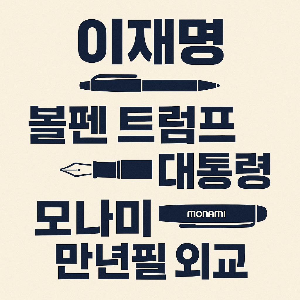 이재명 볼펜 트럼프 대통령 모나미 만년필 외교