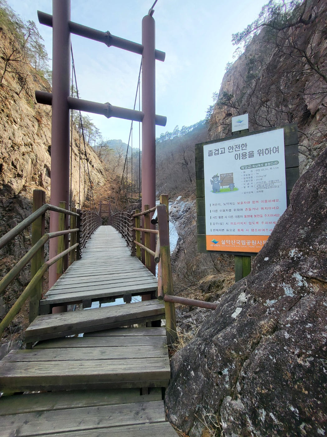 설악산 케이블카 대기 결국 포기! 비룡폭포 대신 선택한 용담폭포와 출렁다리 아이와 함께한 겨울 산행(토요일)