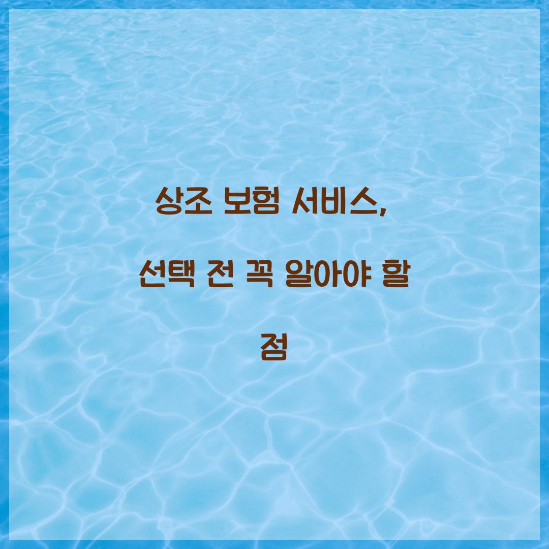 상조 보험 서비스