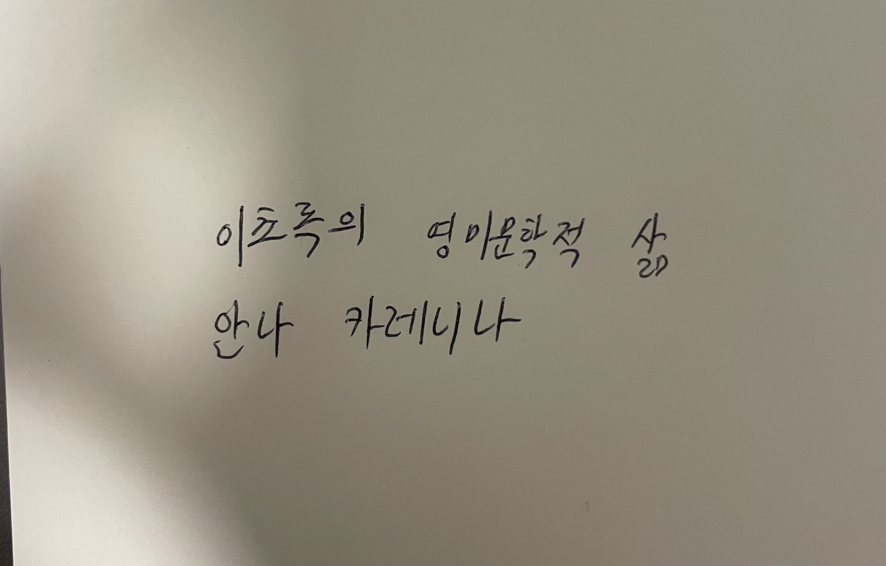 이초록의 영미문학적 삶-안나 카레니나 톨스토이 손글씨