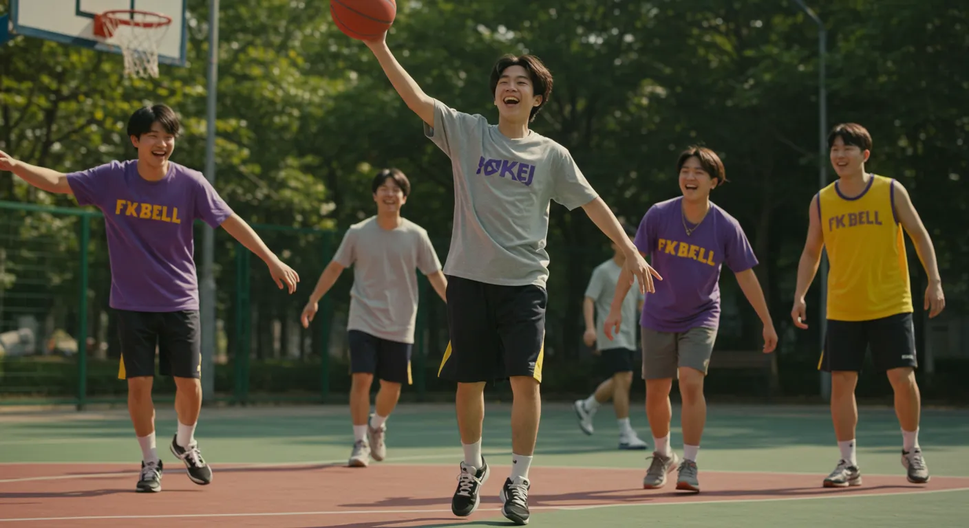 활짝 웃으며 농구와 줄넘기를 하는 10대 청소년들, 키 성장에 좋은 활기찬 운동 모습
