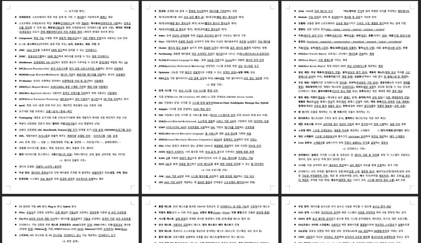 2021 정보처리기사 실기 총정리 요약 PDF(Updated)