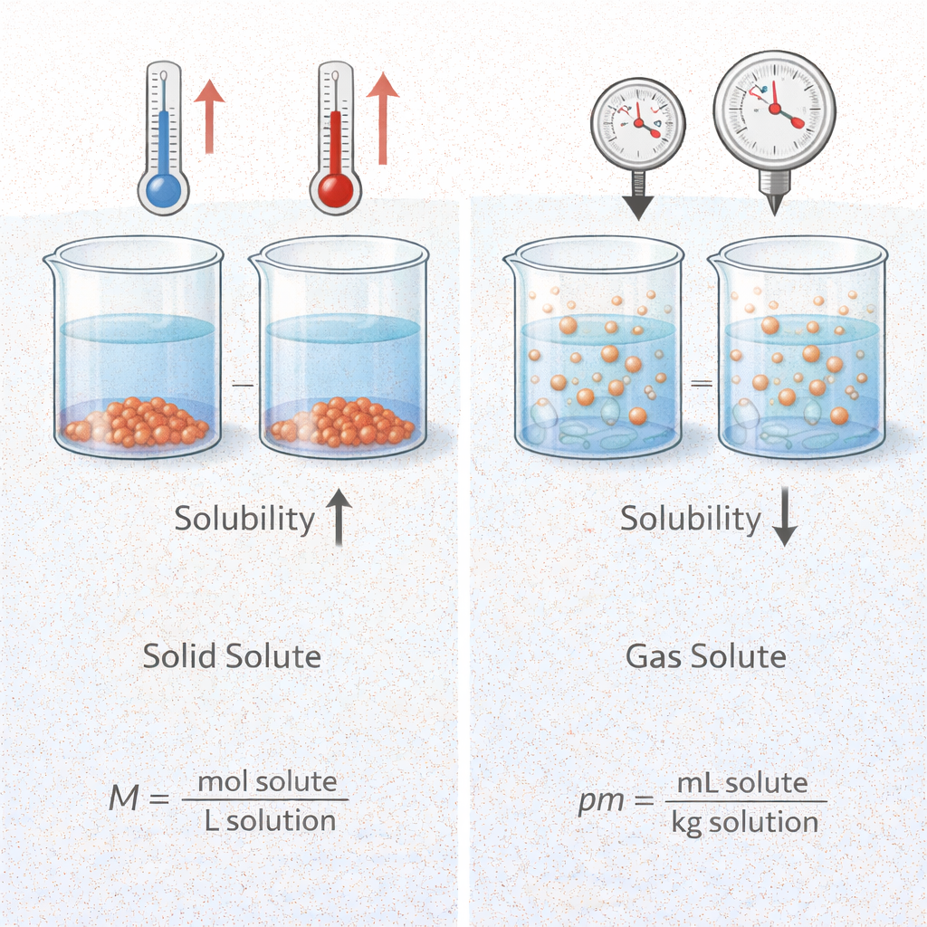 용해도와 온도 압력이 용질의 용해 현상에 미치는 과학적 원리 분석