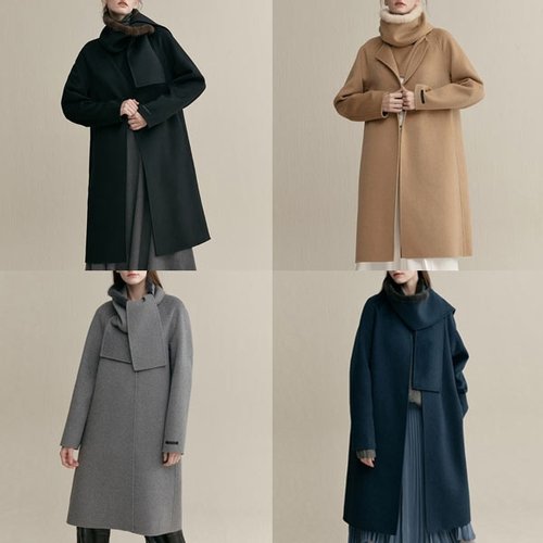 핸드메이드캐시미어울코트 밍크머플러