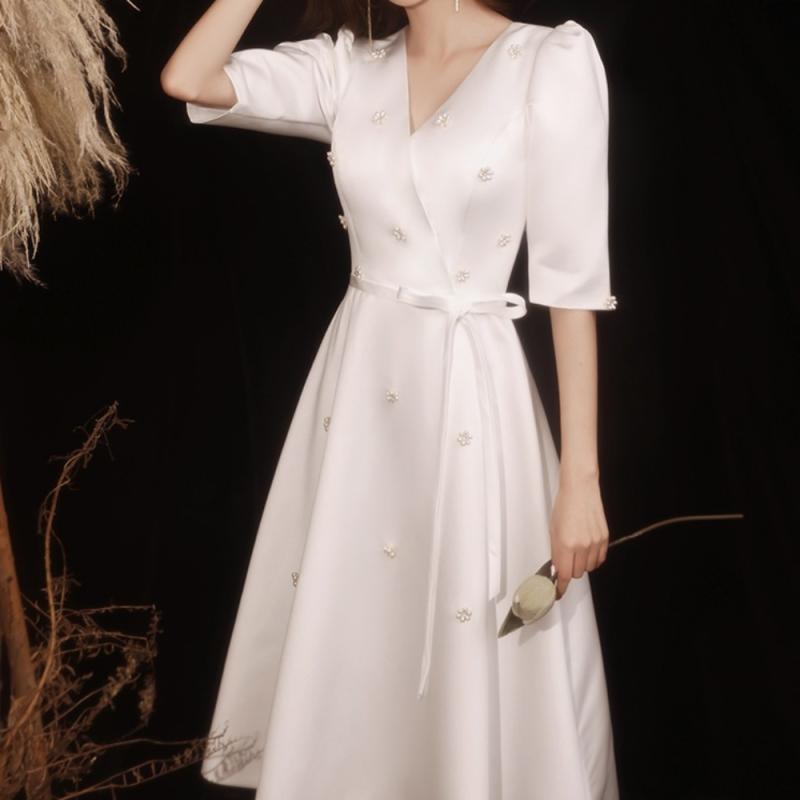 빅사이즈 2부드레스 피로연원피스 만삭드레스 예복원피스 돌맘드레스 셀프웨딩 701