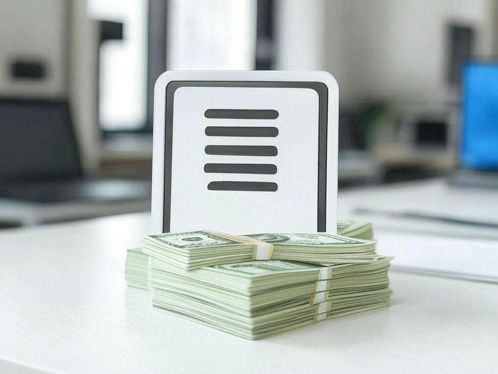 옵션 계약(계약서 아이콘)과 배당 수익(달러 스택)을 상징하는 요소