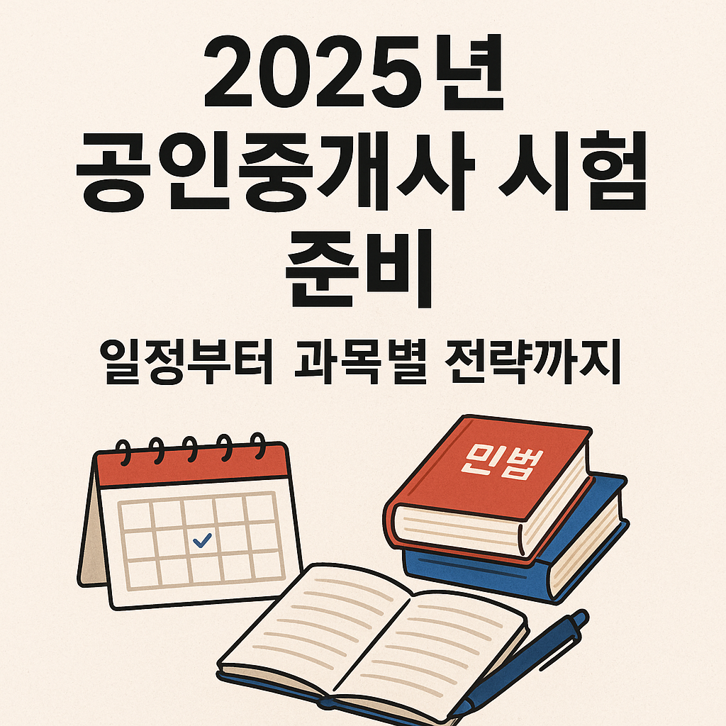 2025년 공인중개사 시험 준비: 일정부터 과목별 전략까지