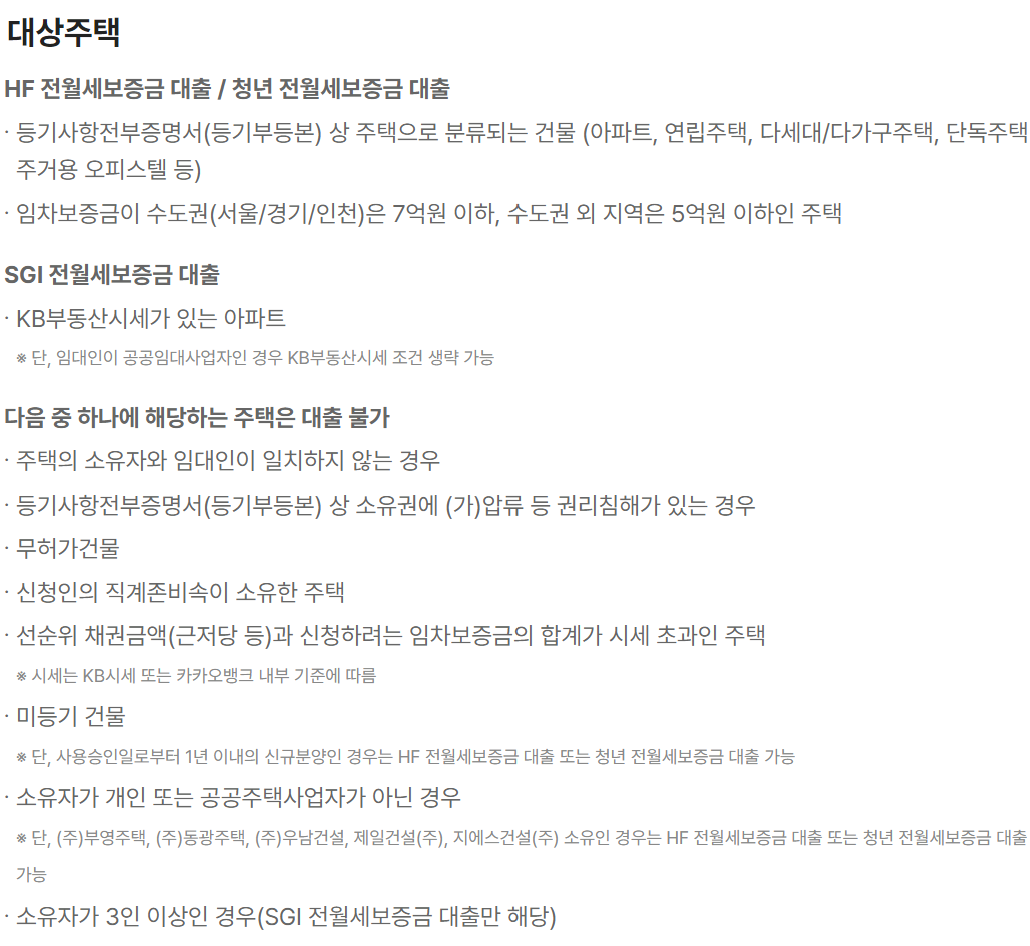 카카오뱅크 월세자금대출