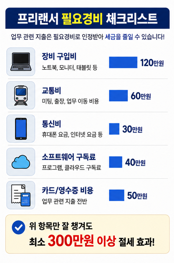 프리랜서 절세 필요경비 체크리스트