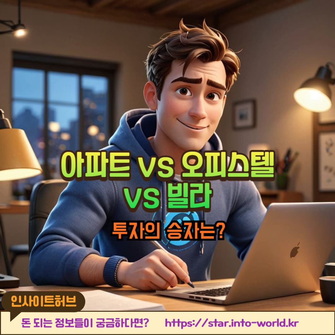 부동산 투자비교. 아파트 vs 오피스텔 vs 빌라