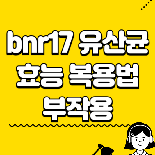 bnr17 유산균 효능 복용법 부작용