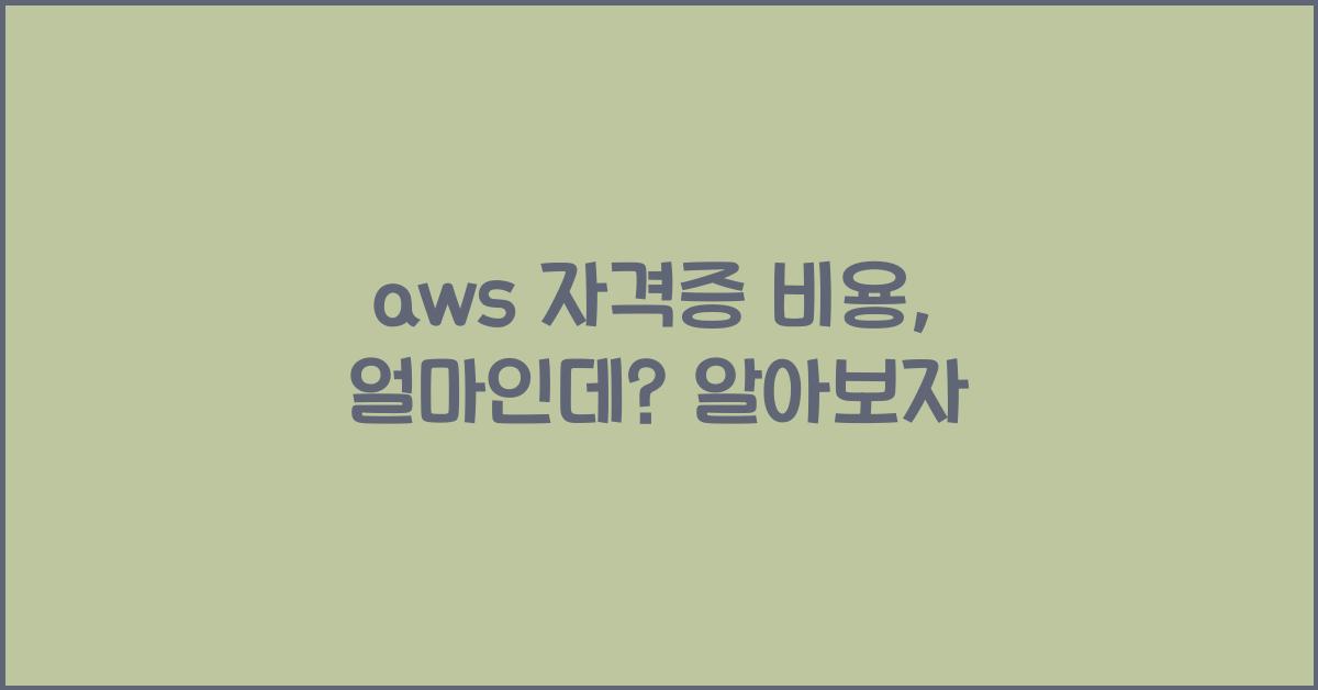 aws 자격증 비용