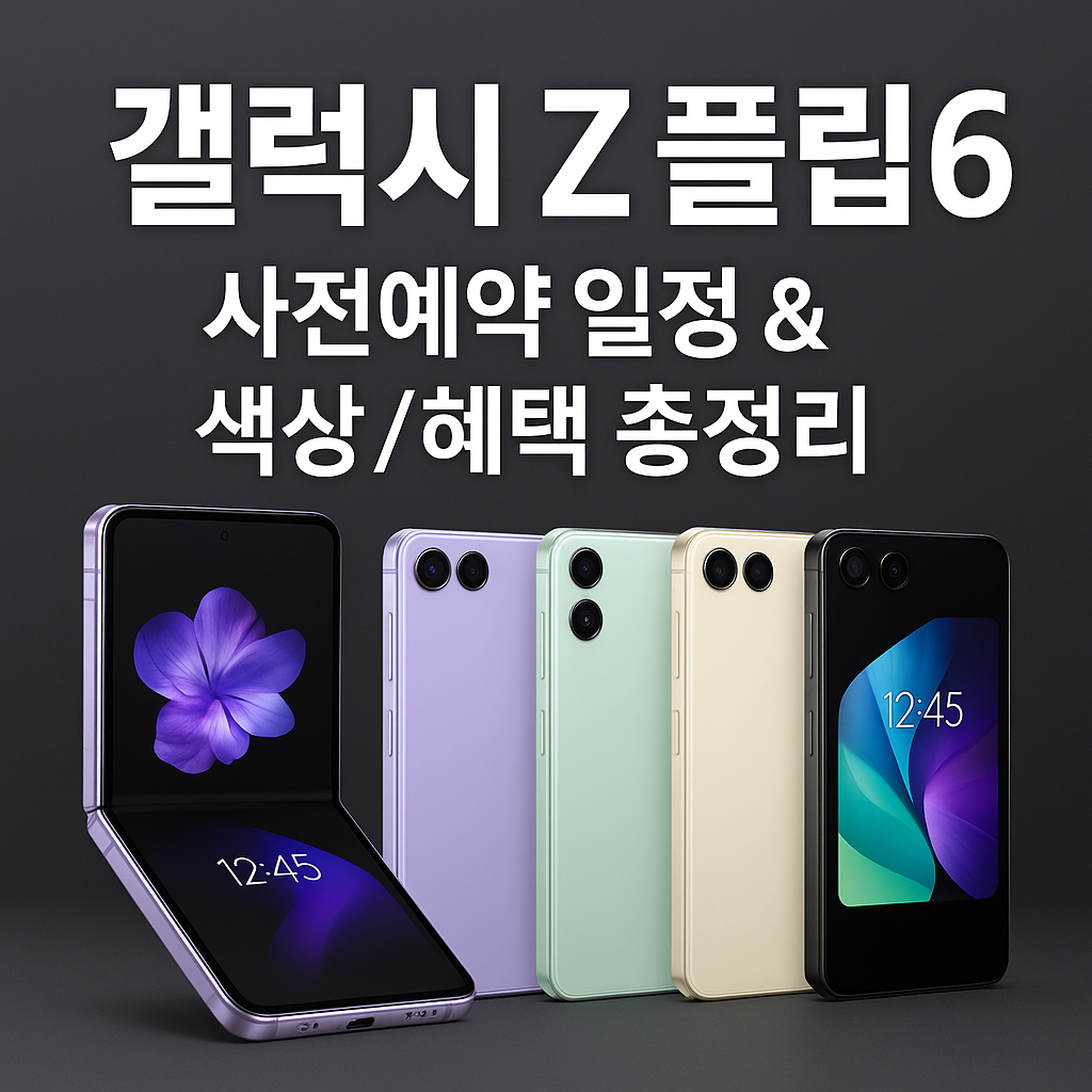 갤럭시 Z 플립6 사전예약 일정 &amp; 색상/혜택 총정리 (2025 최신 정보)