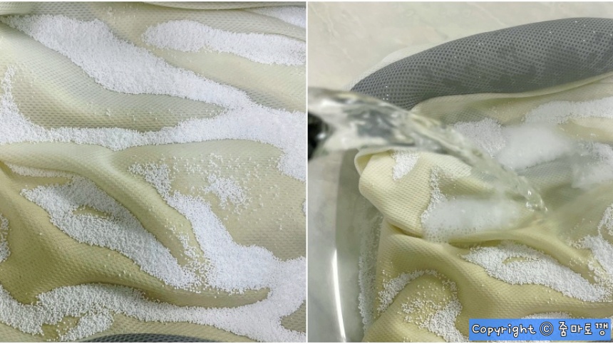 과탄산소다-뜨거운물