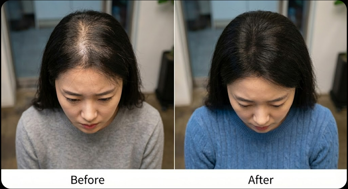 탈모 치료 전과 후