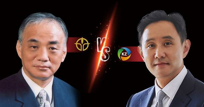 장형진 영풍 고문(왼쪽)과 최윤범 고려아연 회장.