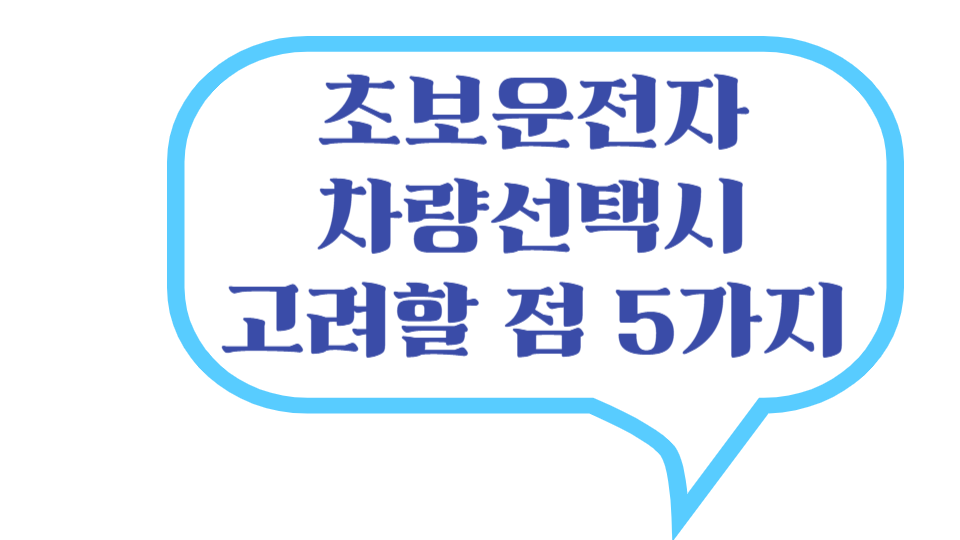 초보운전자 차량선태기 고려할 점 5가지