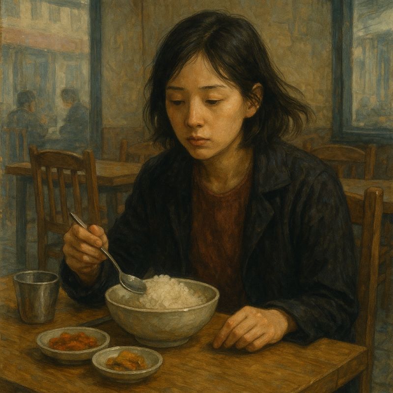 식당에서 혼자 밥 먹는 꿈 – 정서적 공허