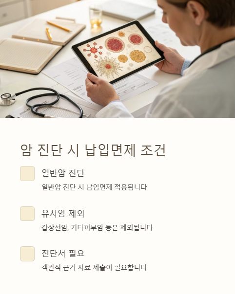 암 진단 시 납입면제 조건